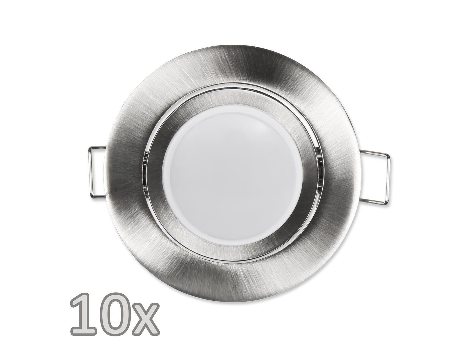 Einbauleuchten-Set McShine, 10xRahmen, 10xLED-Modul, 3W, 265lm, 230V, schwenkbar