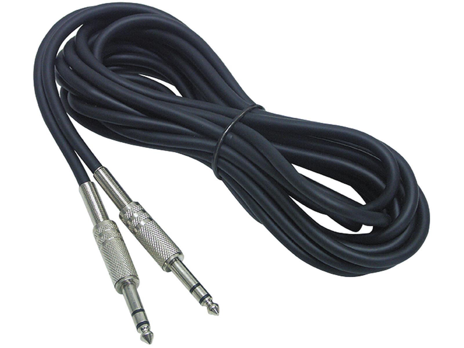 Klinke-Verbindungskabel HOLLYWOOD 10m, 6,3 mm Stecker-Stecker, stereo