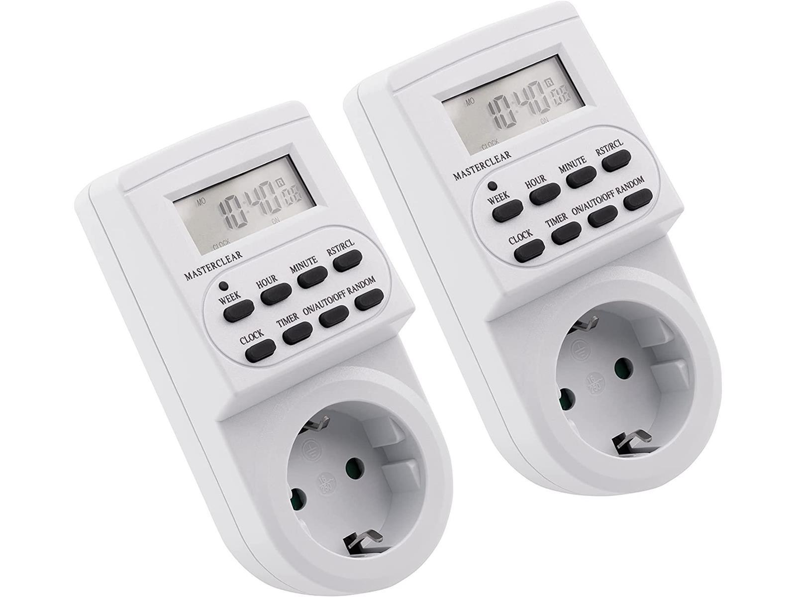 Digitale Zeitschaltuhr McPower ''AZ-62'' 2er-Pack, 10 Programme, 12/24Std Zyklus