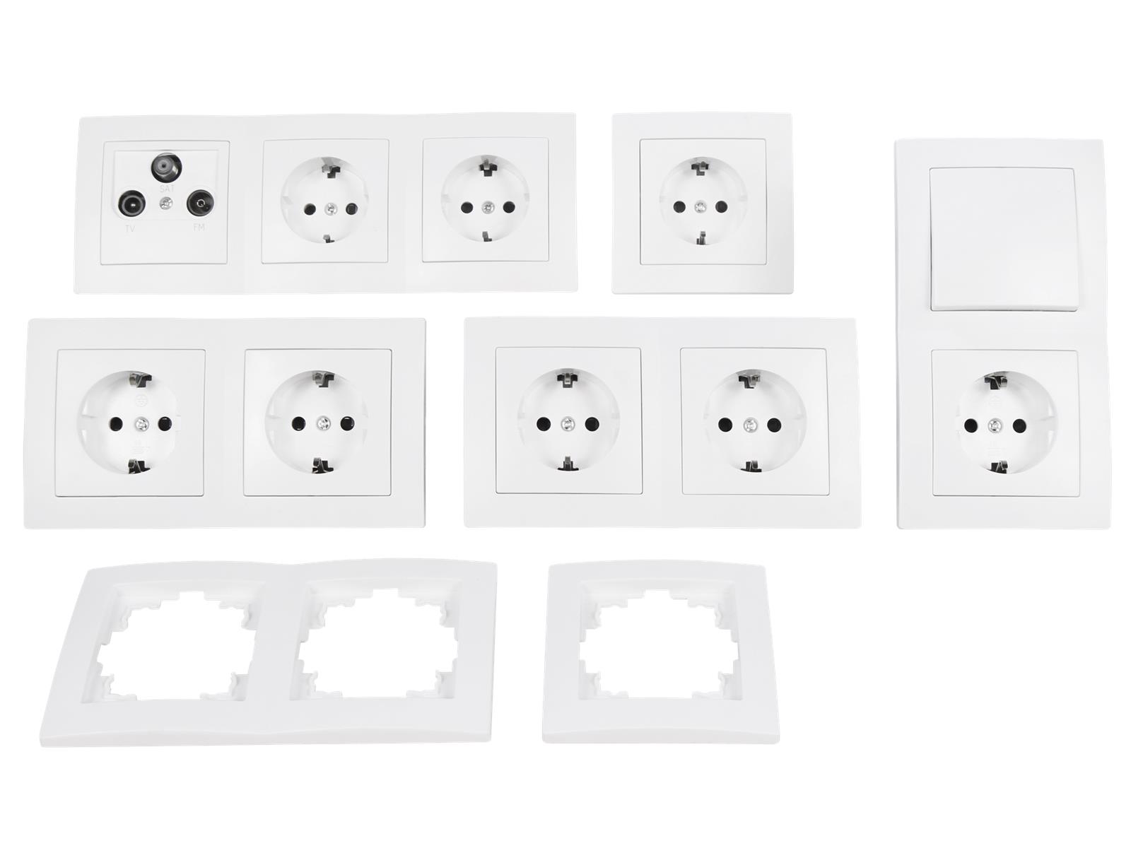 Schalter und Steckdosen Set McPower Flair ''Arbeitszimmer'', 17-teilig, weiß