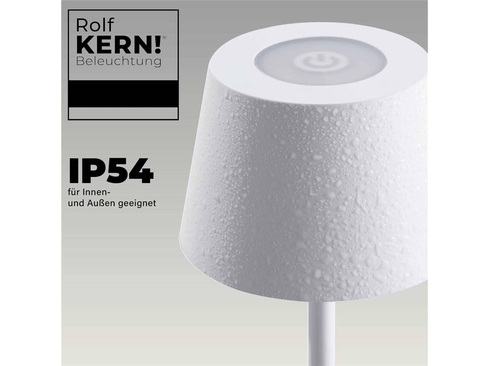 LED-Tischleuchte ROLF KERN „Club Nano“ 21cm, weiß, Akku, dimmbar