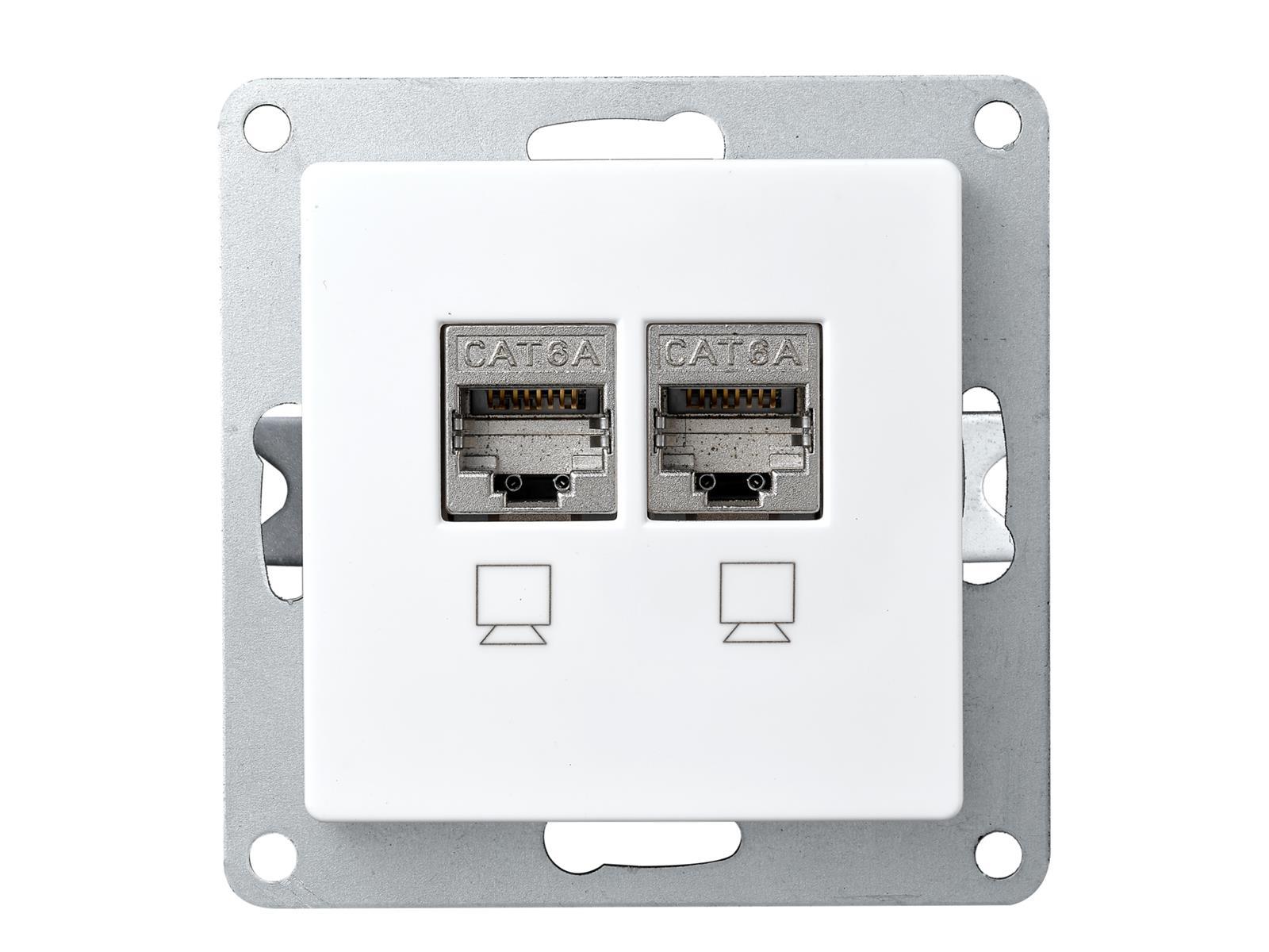 Netzwerk-Dose McPower ''Cup'' CAT6A, UP, vollgeschirmt