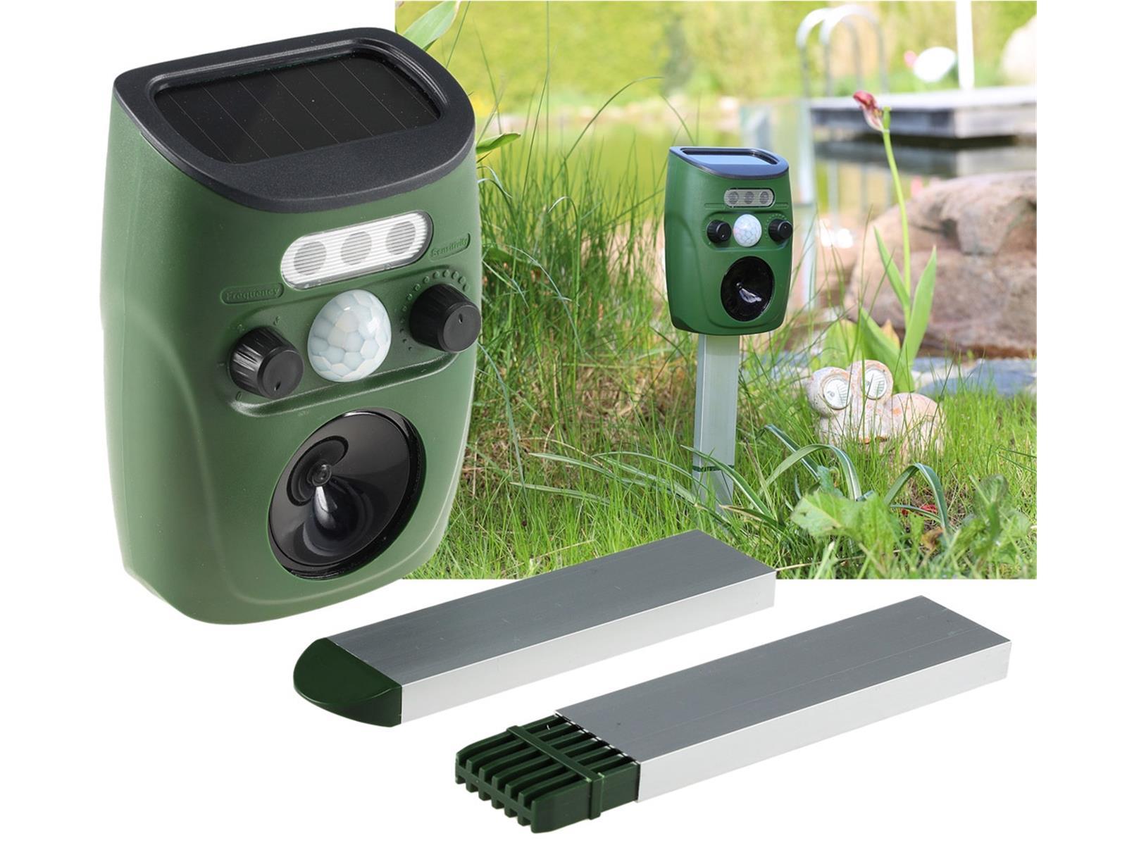 Ultraschall-Tierscheuche "UTS Solar Pro"Bewegungsmelder, Hunde, Katzen, Vögel