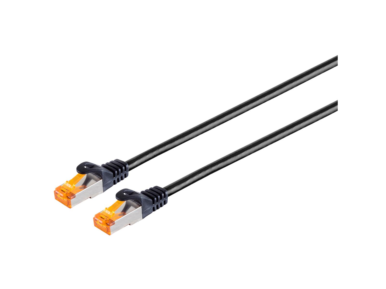 Patchkabel CAT 6a S/FTP Outdoor, schwarz, 10m