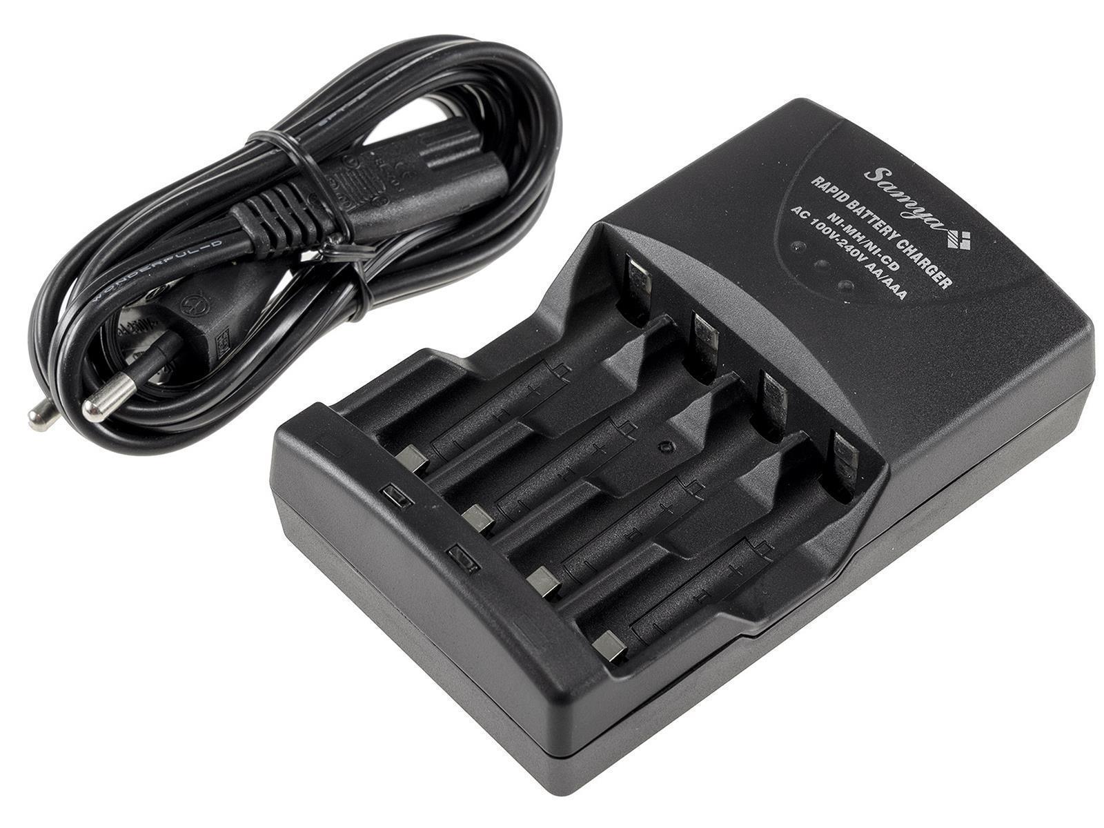 Akku-Ladegerät "SAMYA"100-240V, für 1-4x Micro AAA/Mignon AA