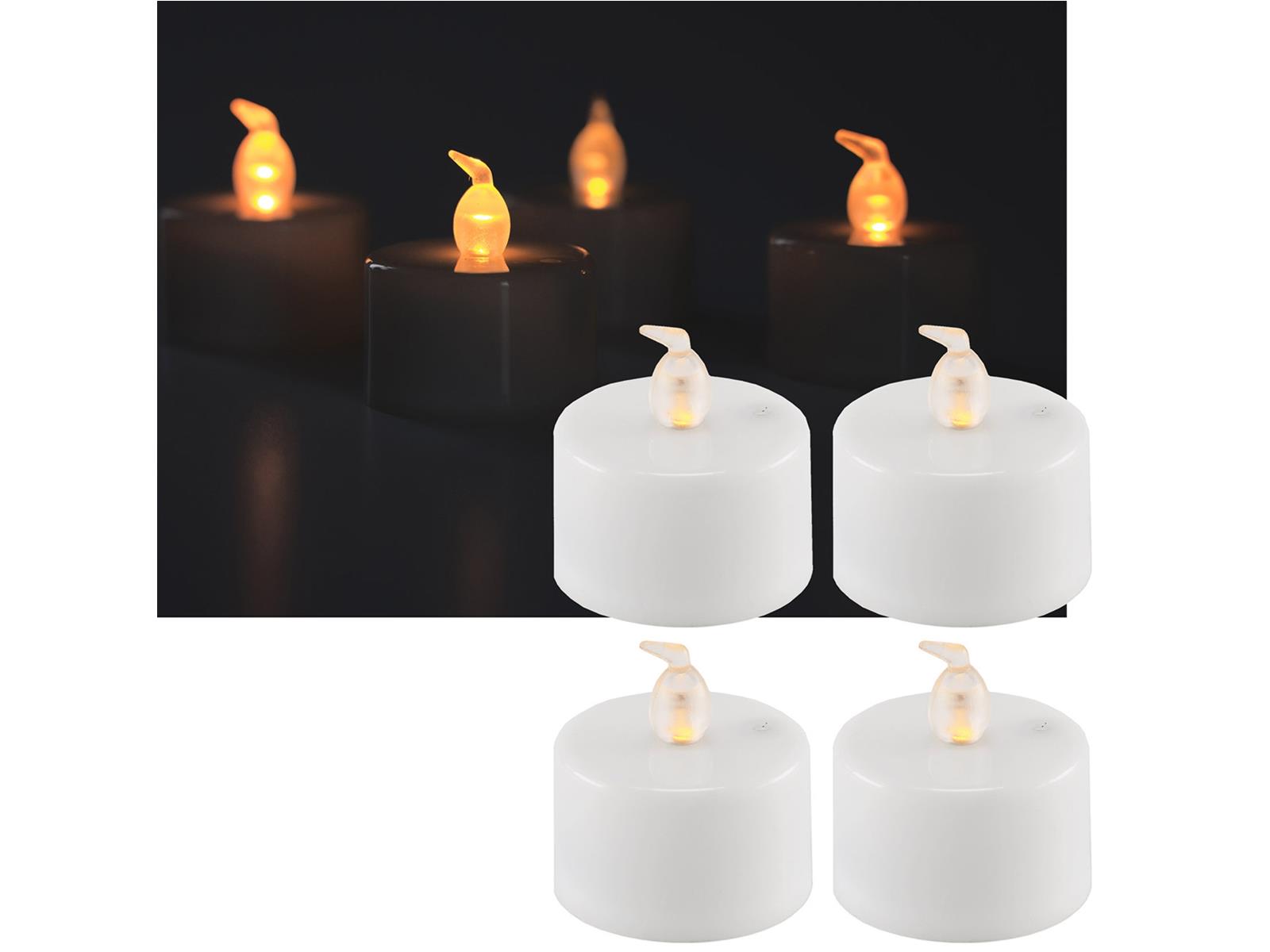 LED Teelichter, 4er Set, Luftzugsensorzum An- und Ausblasen
