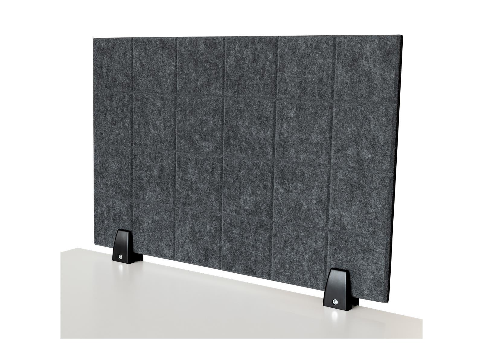 Trennwand-Set imstande, 1x Akustik-Trennwand 60x40cm grau, 1x Clip schwarz, 2er-Pack