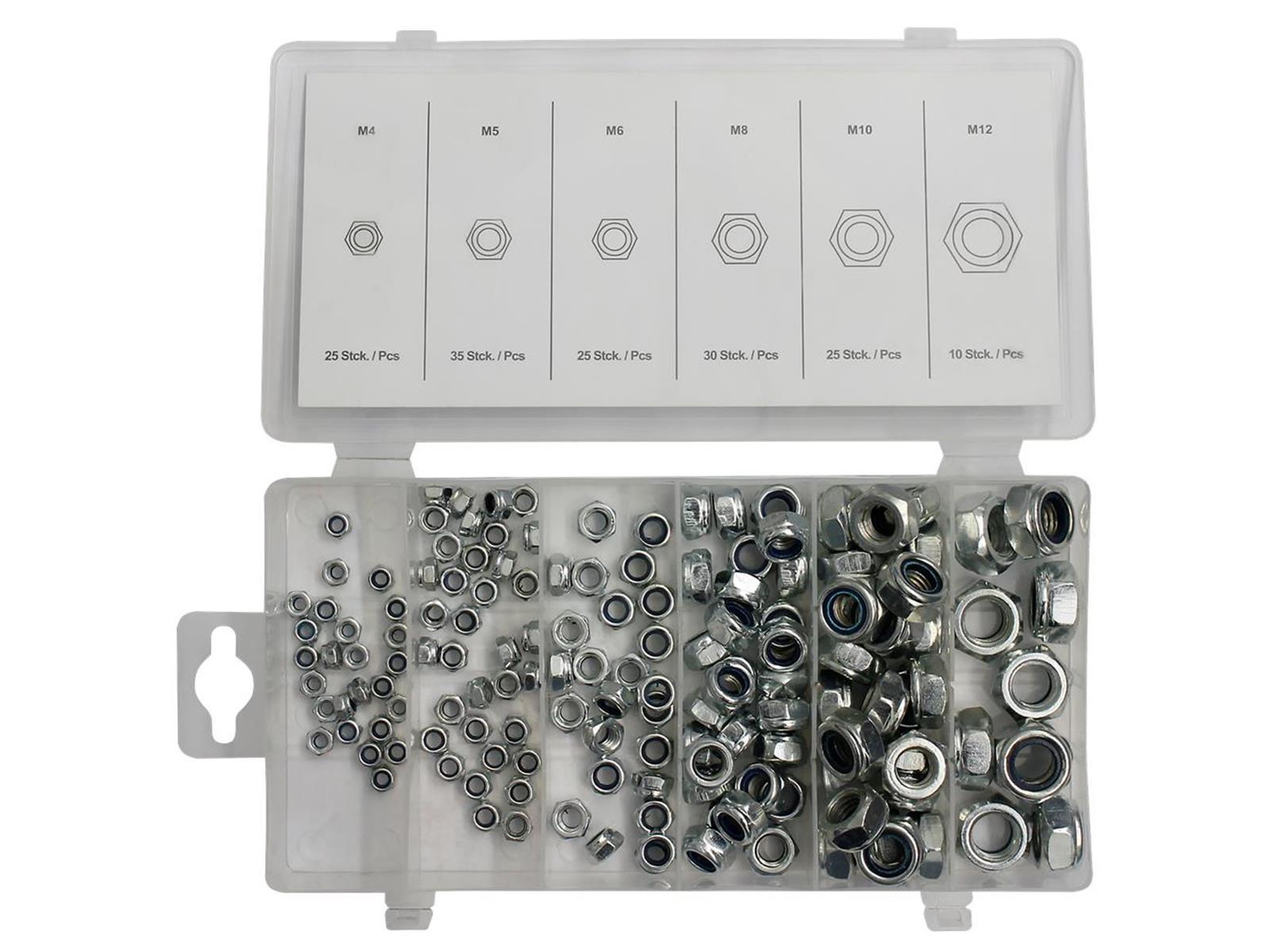 Selbstsichernde Sechskant-Muttern, 150 tlg.