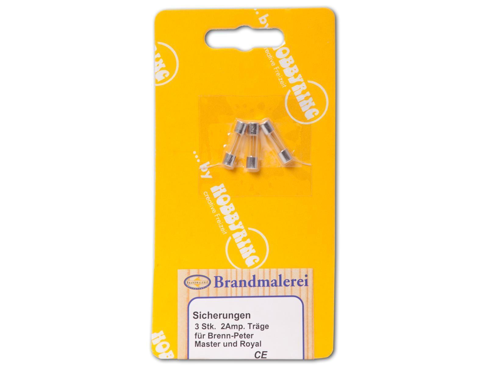 Ersatzsicherungen für 90108/90109, 2 Ampere, 3er Set 14,5 cm