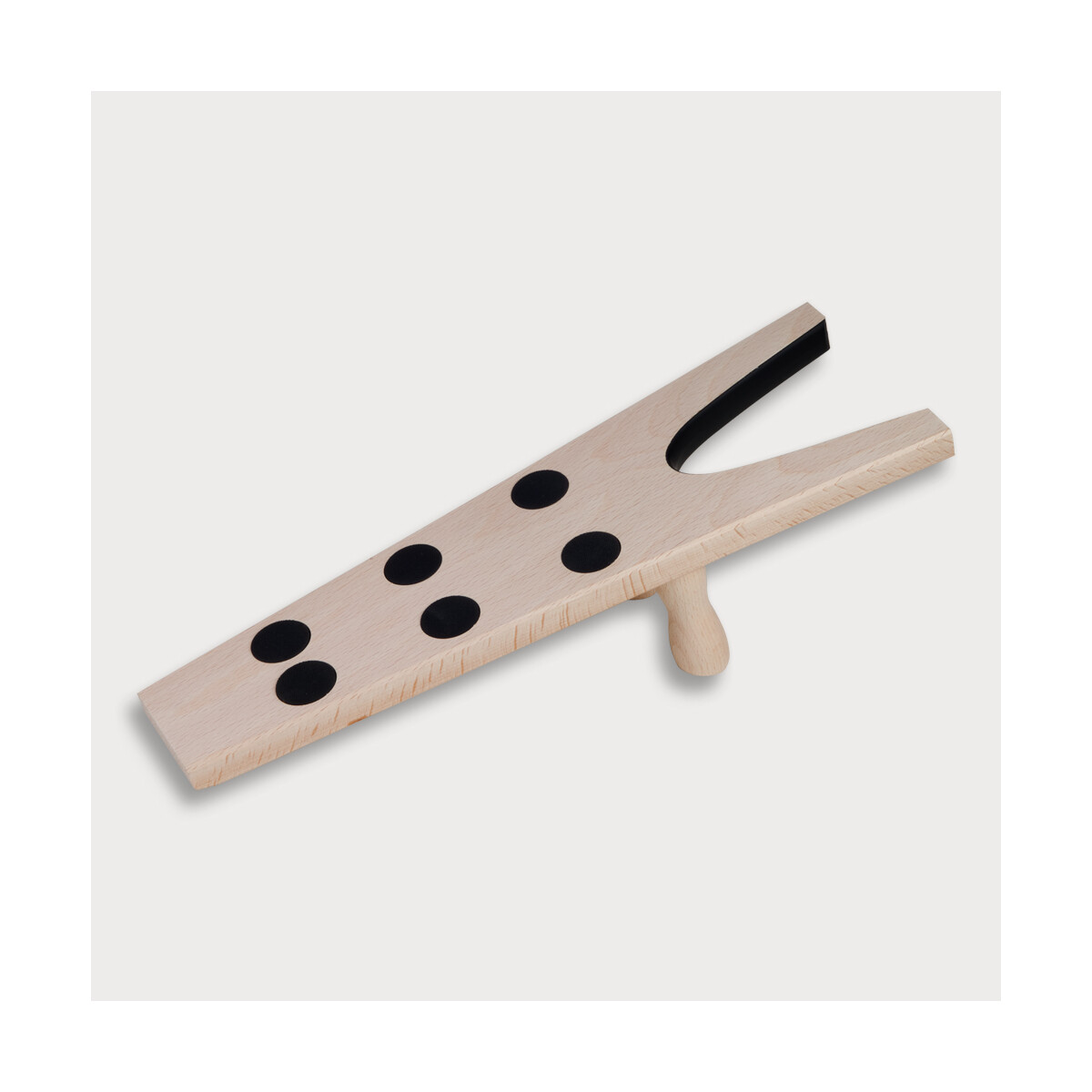 Reitstiefelknecht, 6 Gumminoppen und Gummieinlage vorne, mit Stollen aus Holz 34 cm