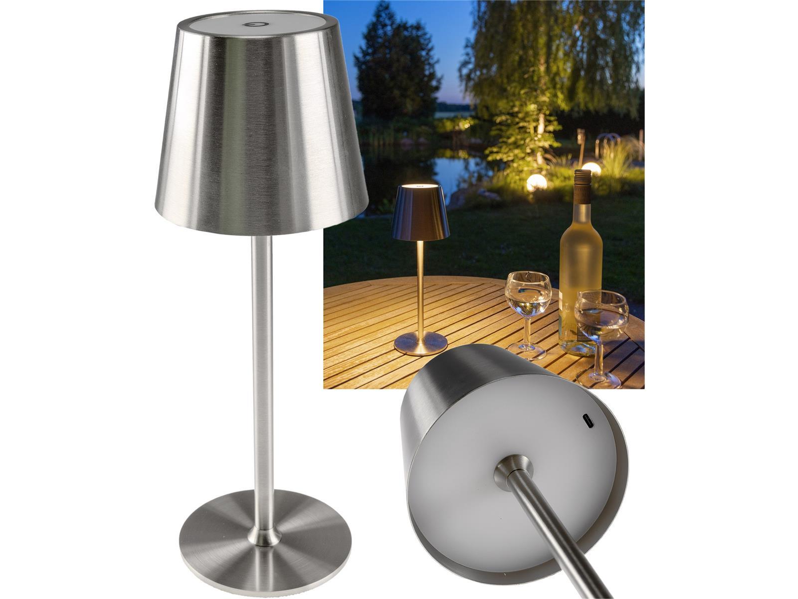 LED Akku-Tischleuchte "Foco Tenda" 2900K, IP44, Touchschalter, 30cm