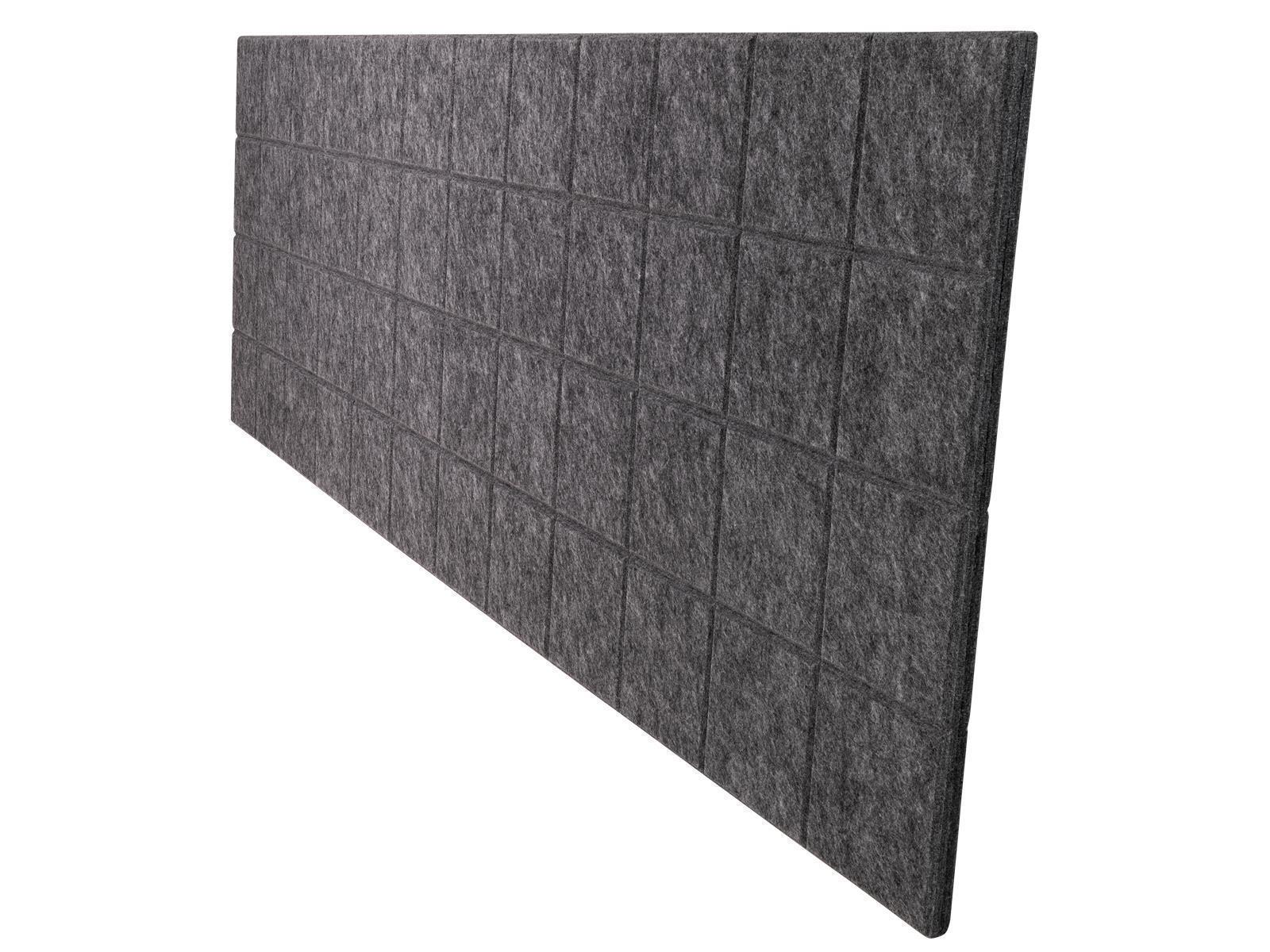 Trennwand-Set imstande, 1x Akustik-Trennwand 120x40cm grau, 1x Clip, schwarz,2er-Pack