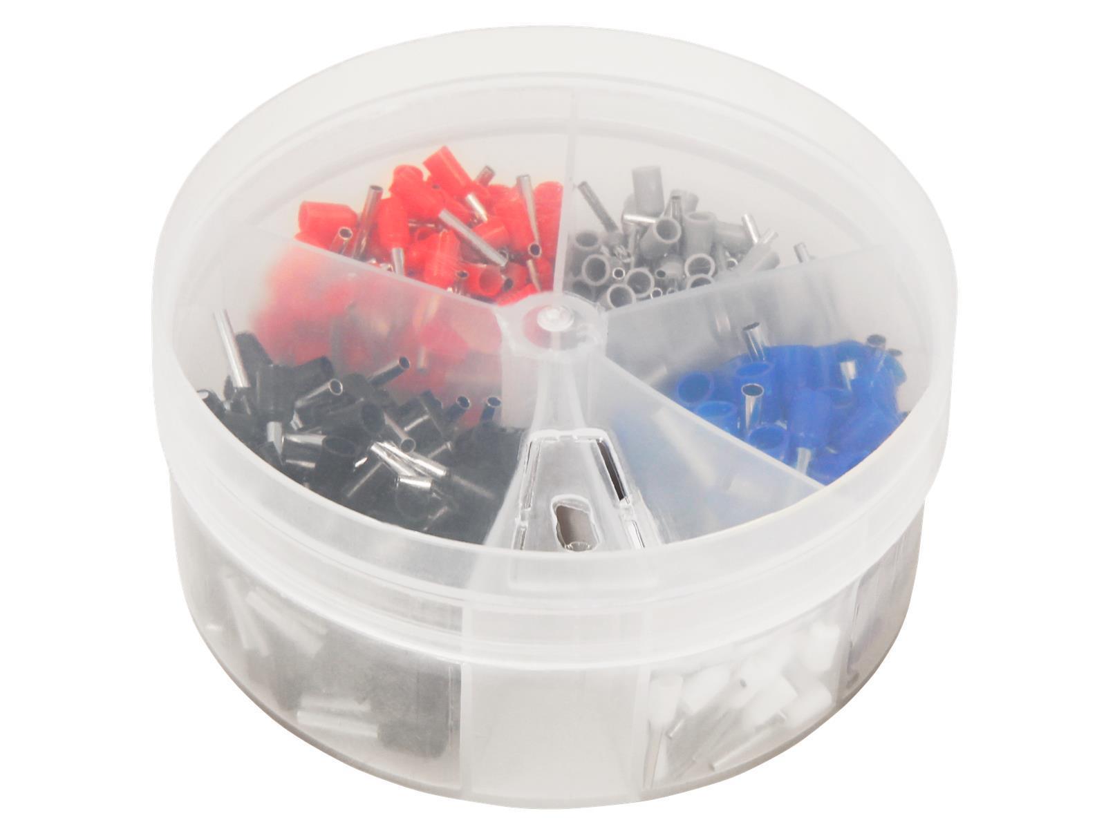 Aderendhülsen-Sortiment McPower, 0,5-2,5mm², isoliert, Streudose, 400-teilig