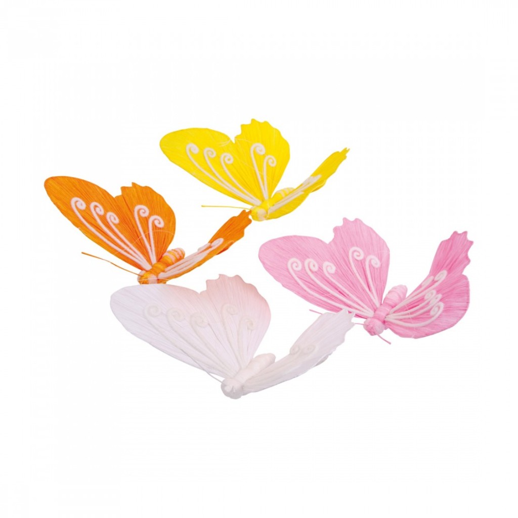 Papierschmetterlinge, 4er Set.