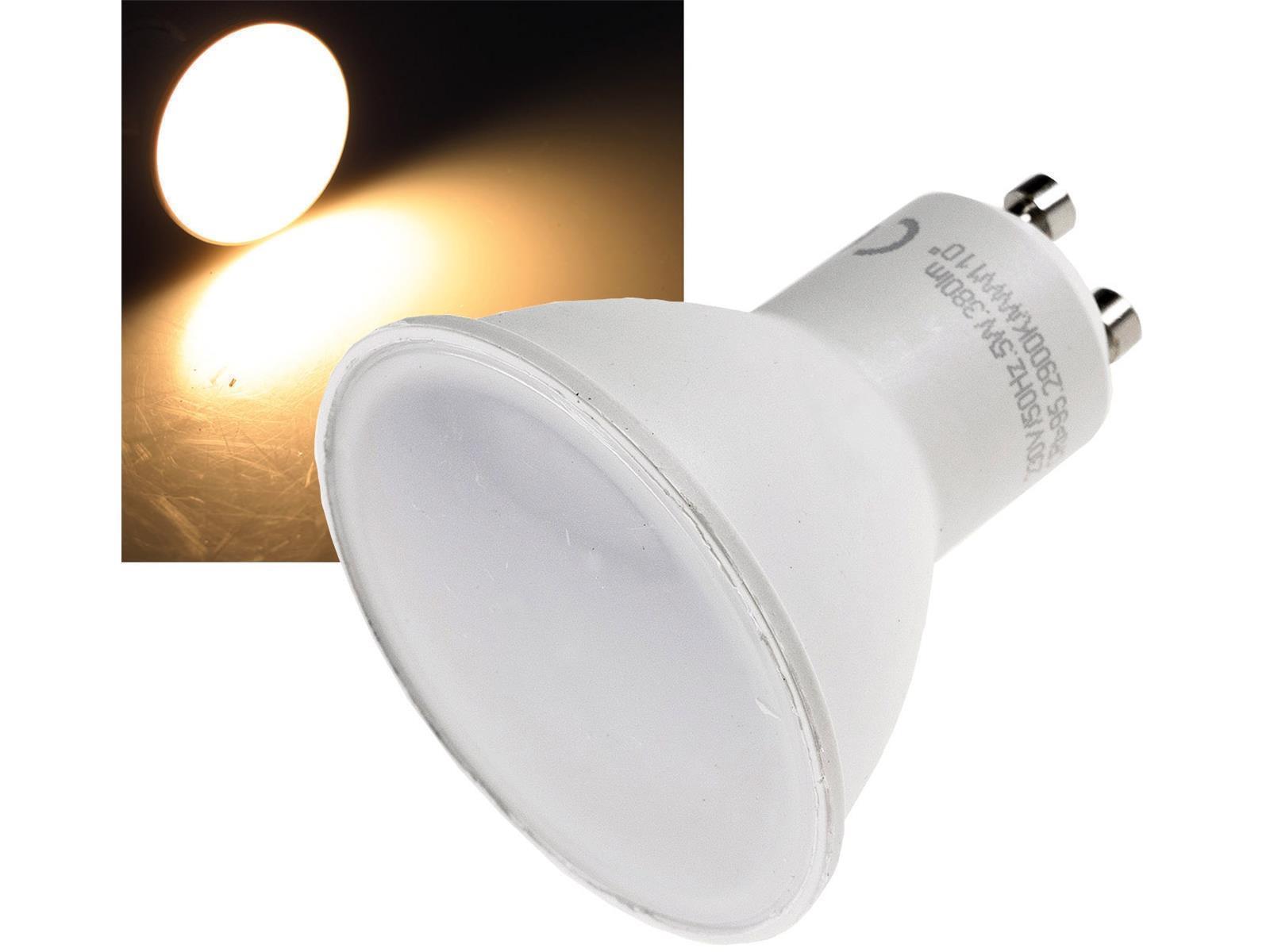 LED Strahler GU10 "RA95" 2900k, 380lm, 230V/5W, 110°, warmweiß