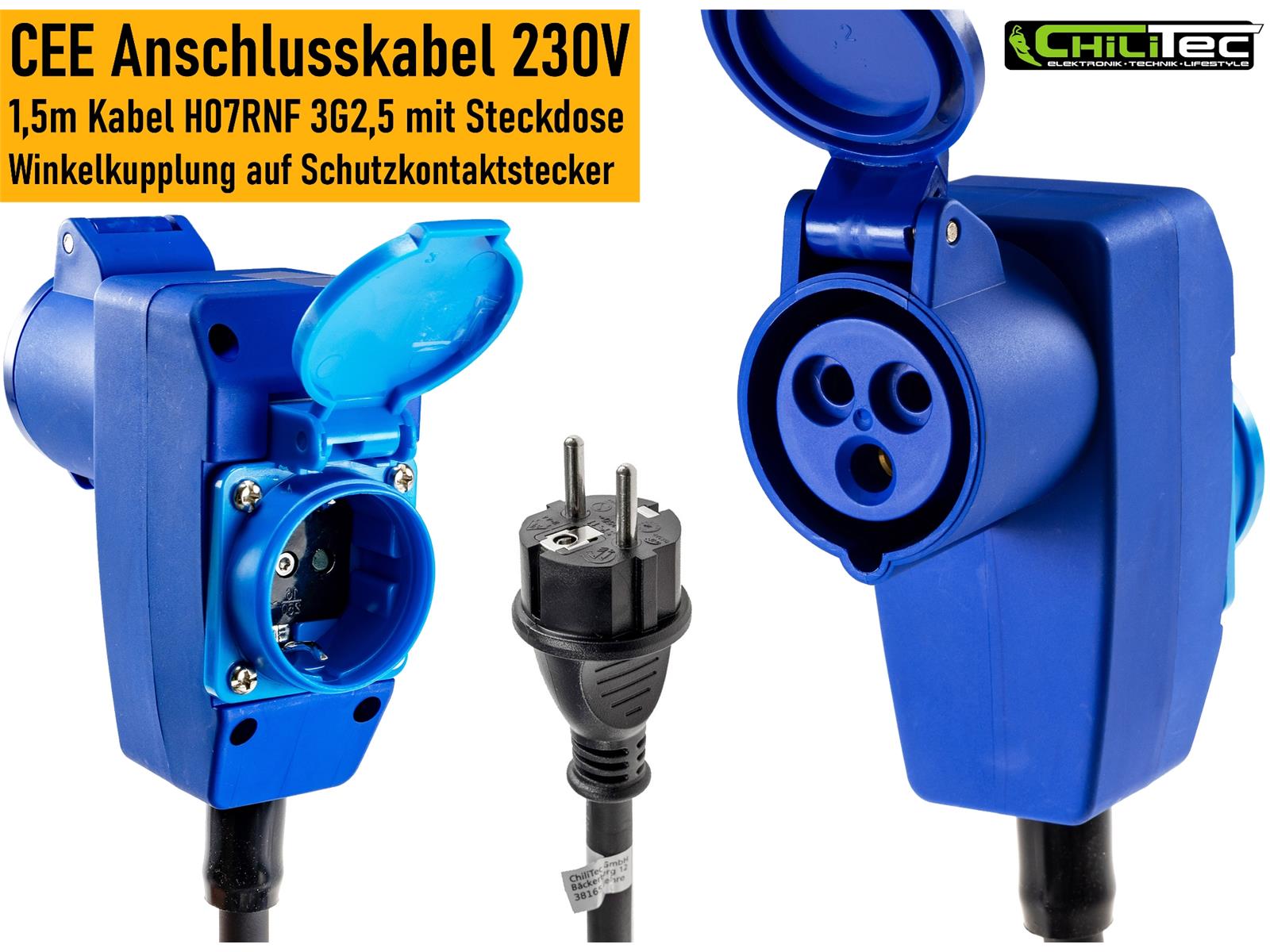 CEE Adapter auf Schutzkontakt-Stecker