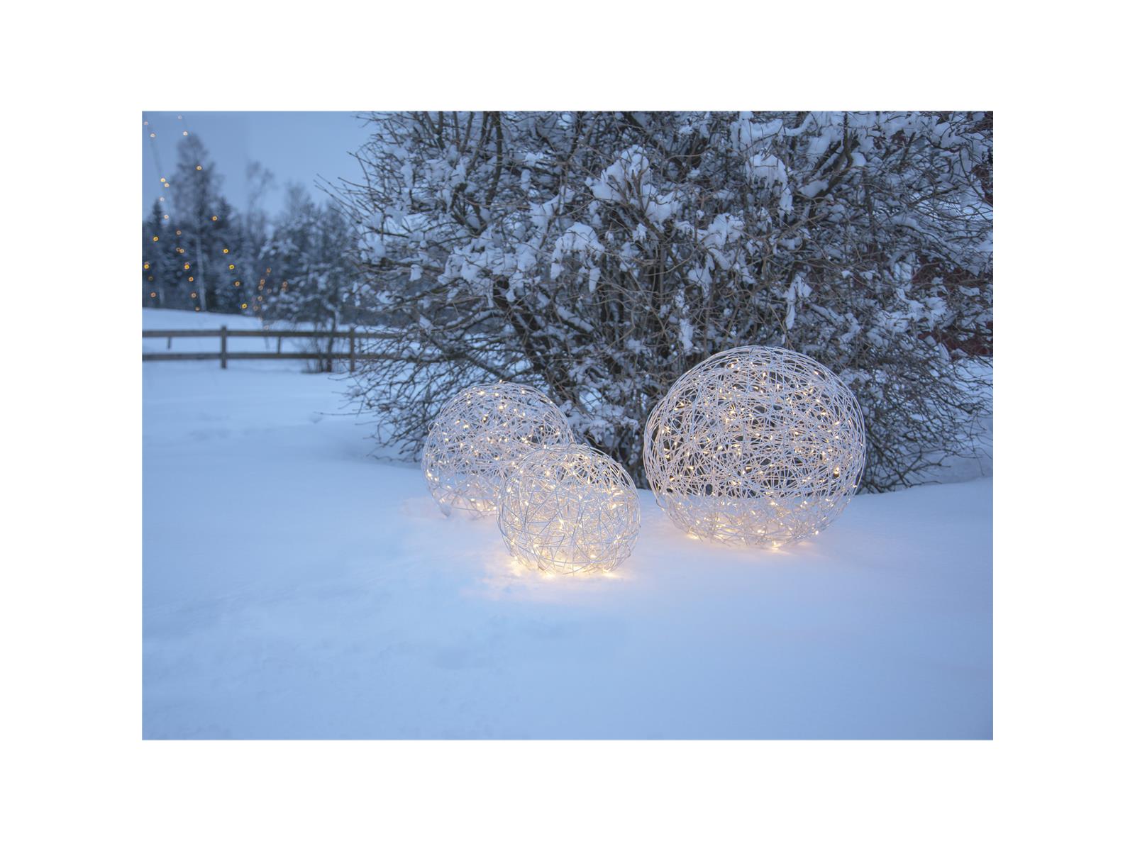 LED Design-Kugel ''Galax'', 3.6W, silber, ca 40x40cm, warmweiß, 100 LED's, Outdoor