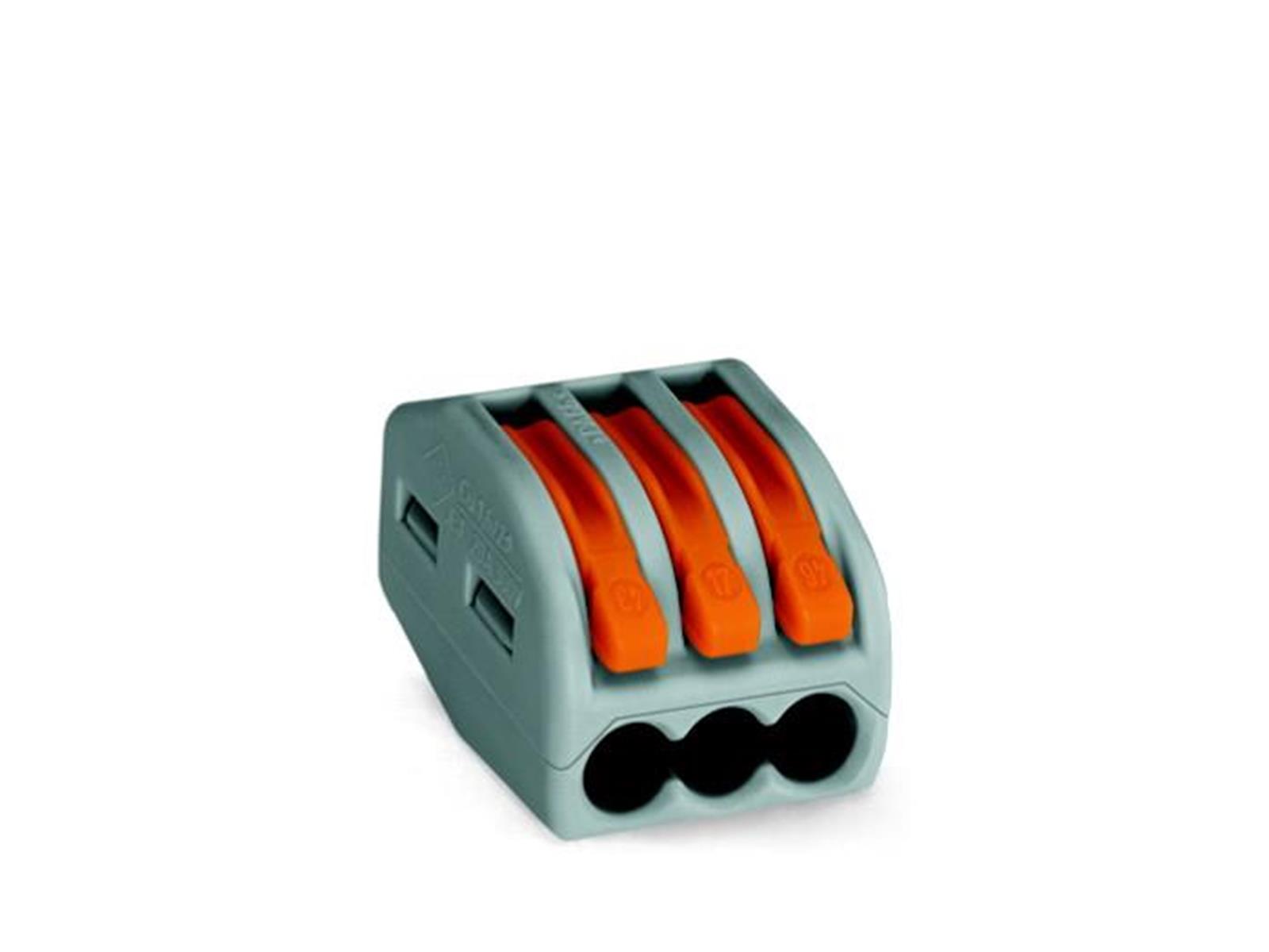 Wago 222-413 50x Verbindungsklemme 3-Leiter-Klemme mit Betätigungshebel