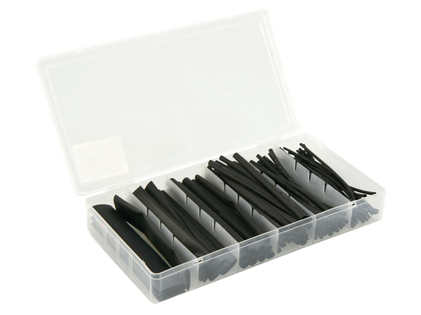 Schrumpfschlauch-Set McPower, 100-teilig in Sortimentsbox, schwarz