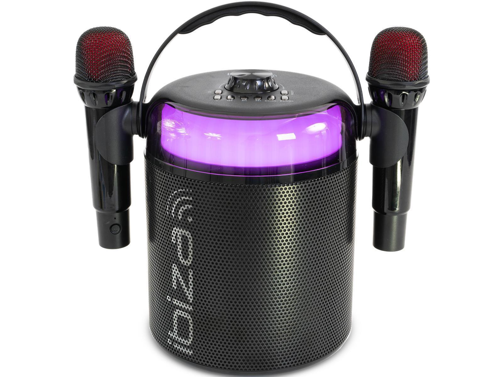 Karaoke-Lautsprecher IBIZA ''KARAHOME'' akkubetrieben, Bluetooth, USB, AUX, Koax