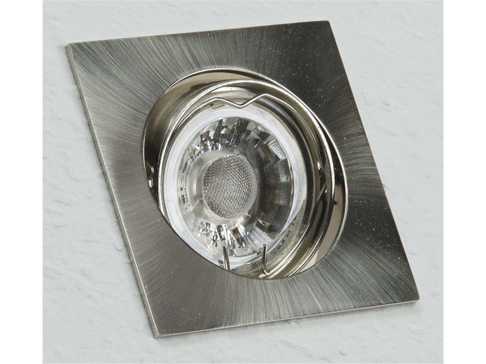 Decken-Einbaustrahler "SE80" chrom-mattschwenkbar, 80x80mm, für 50mm Lampen