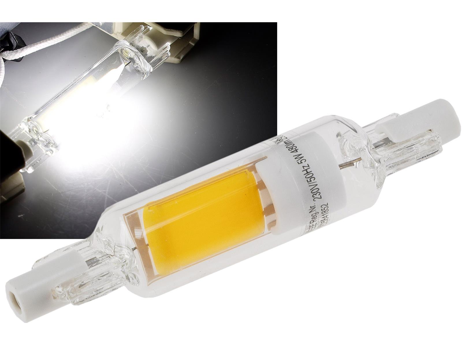 LED Strahler R7s "Glas RS78"360°, 510lm, 78mm, 4000k / neutralweiß