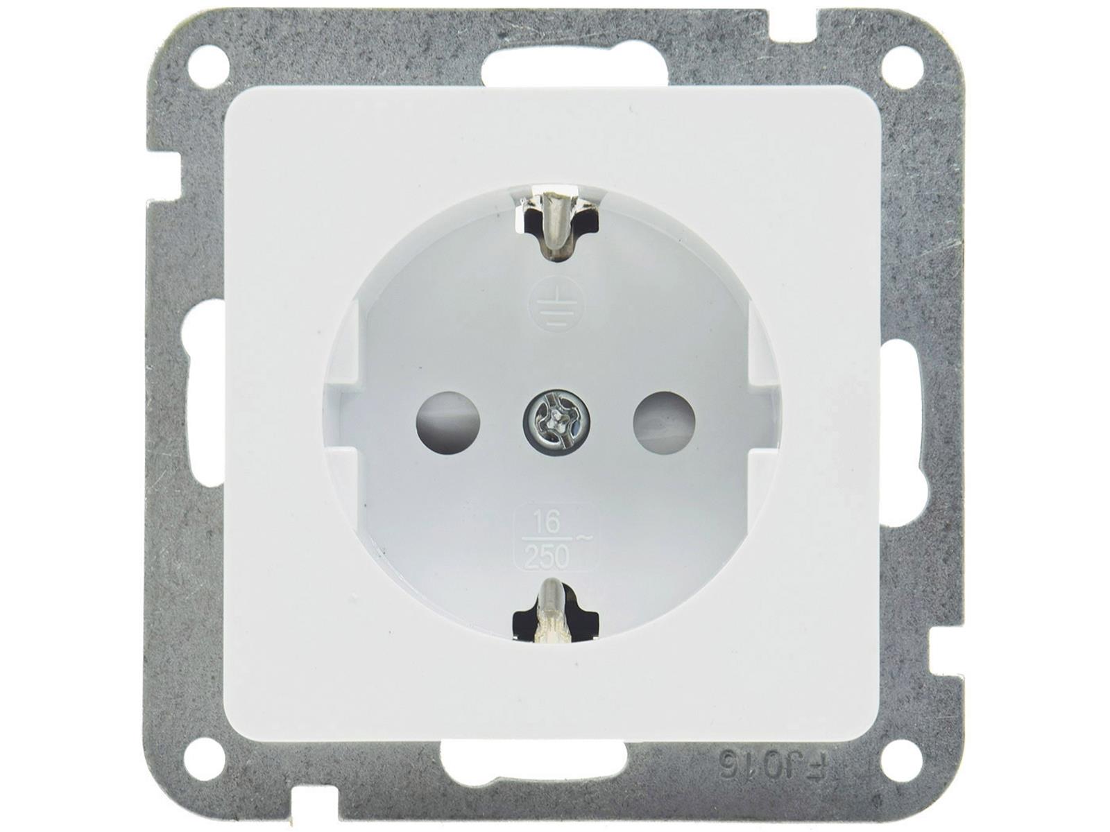 DELPHI Schutzkontakt-Steckdose, weiß 250V 16A, Steckanschluss, OHNE Rahmen