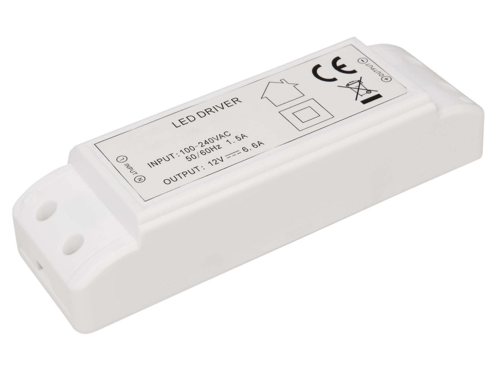 LED-Trafo McShine, elektronisch, 1-80W, 230V auf 12V, 160x50x36mm