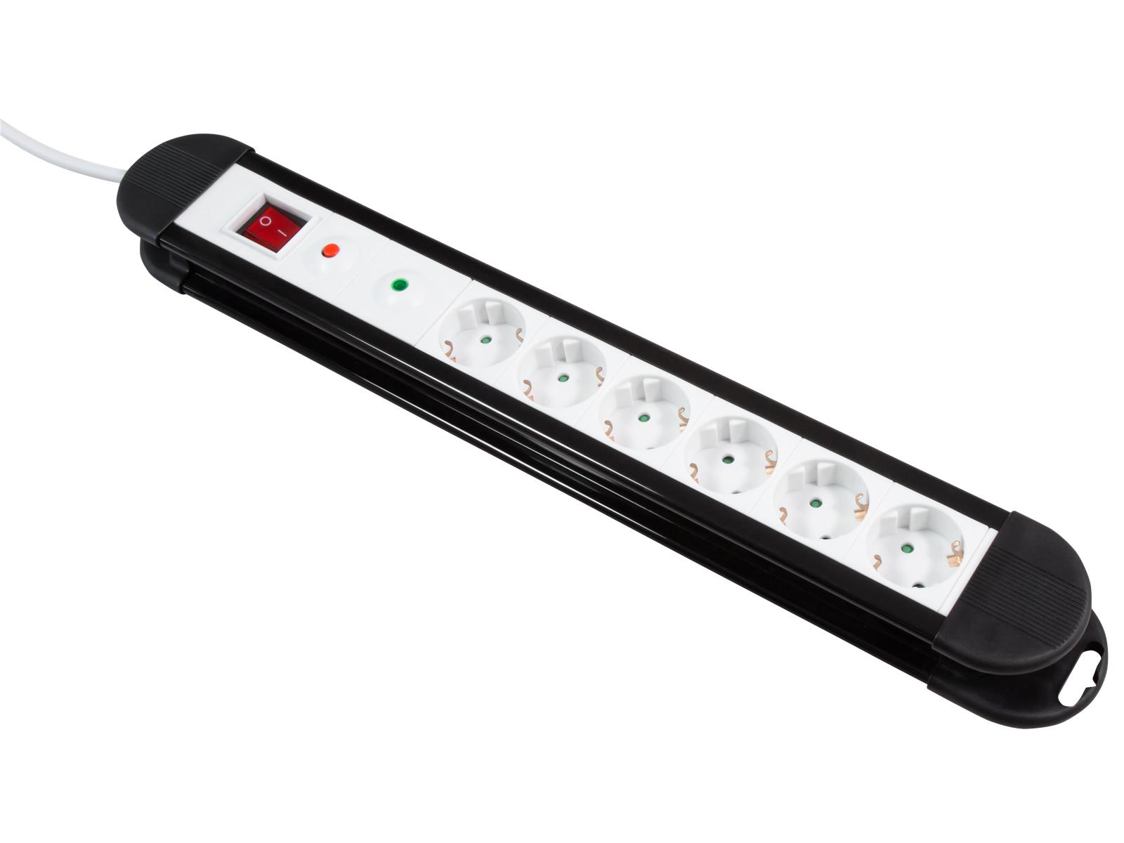 Steckdosenleiste McPower ''KL-06'' 6-fach, Überspannungsschutz, 1,4m Zuleitung