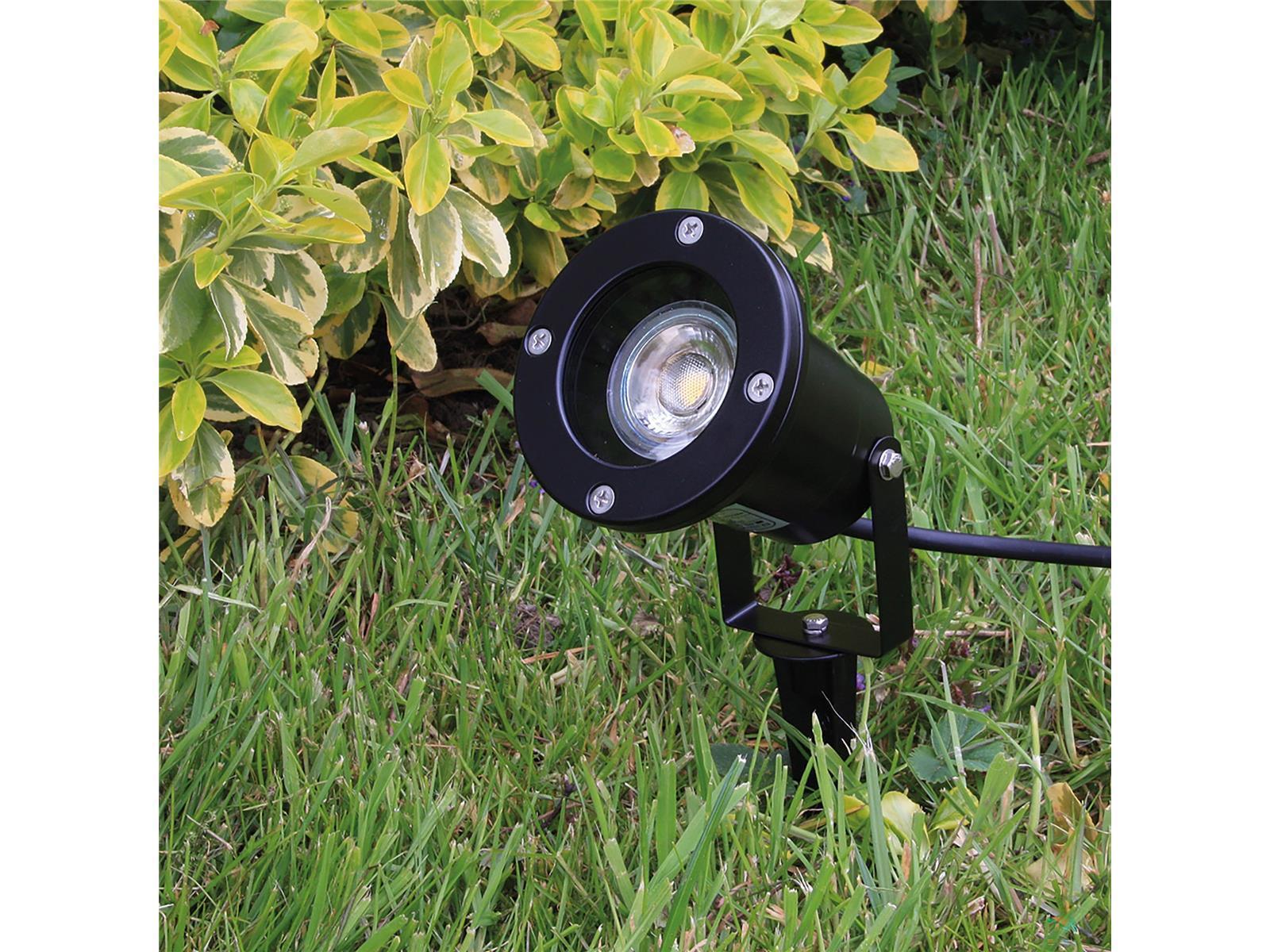 Gartenleuchte "CT-GS10", schwarz230V, 1,5m Kabel+Erdspieß, GU10 Fassung