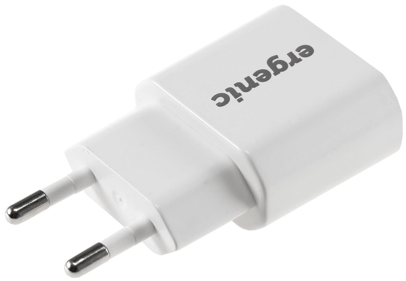 Stecker-Netzteil mit USB "ERGENIC" Ein 110-240V~, Aus 5V=, 1A / 5W weiß