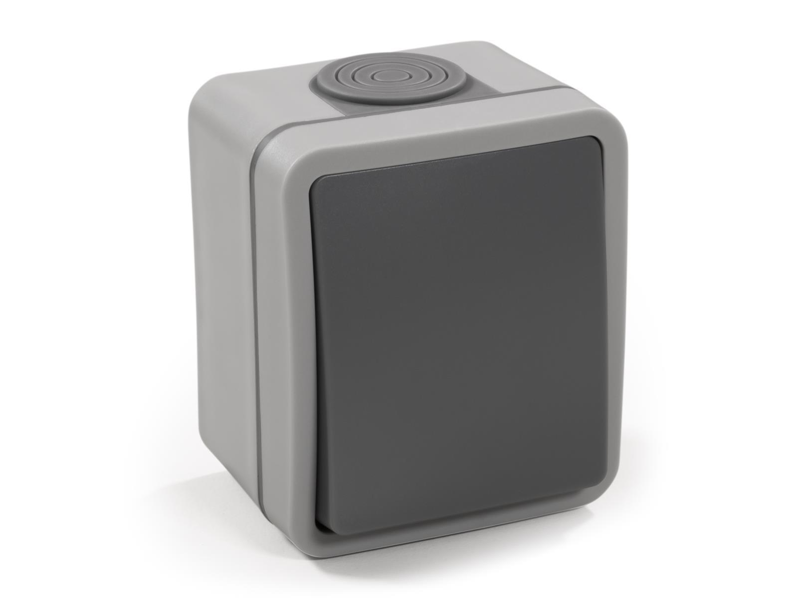 Feuchtraum Taster McPower ''Fix'', Steckanschluss, IP54, 250V~/10A, AP