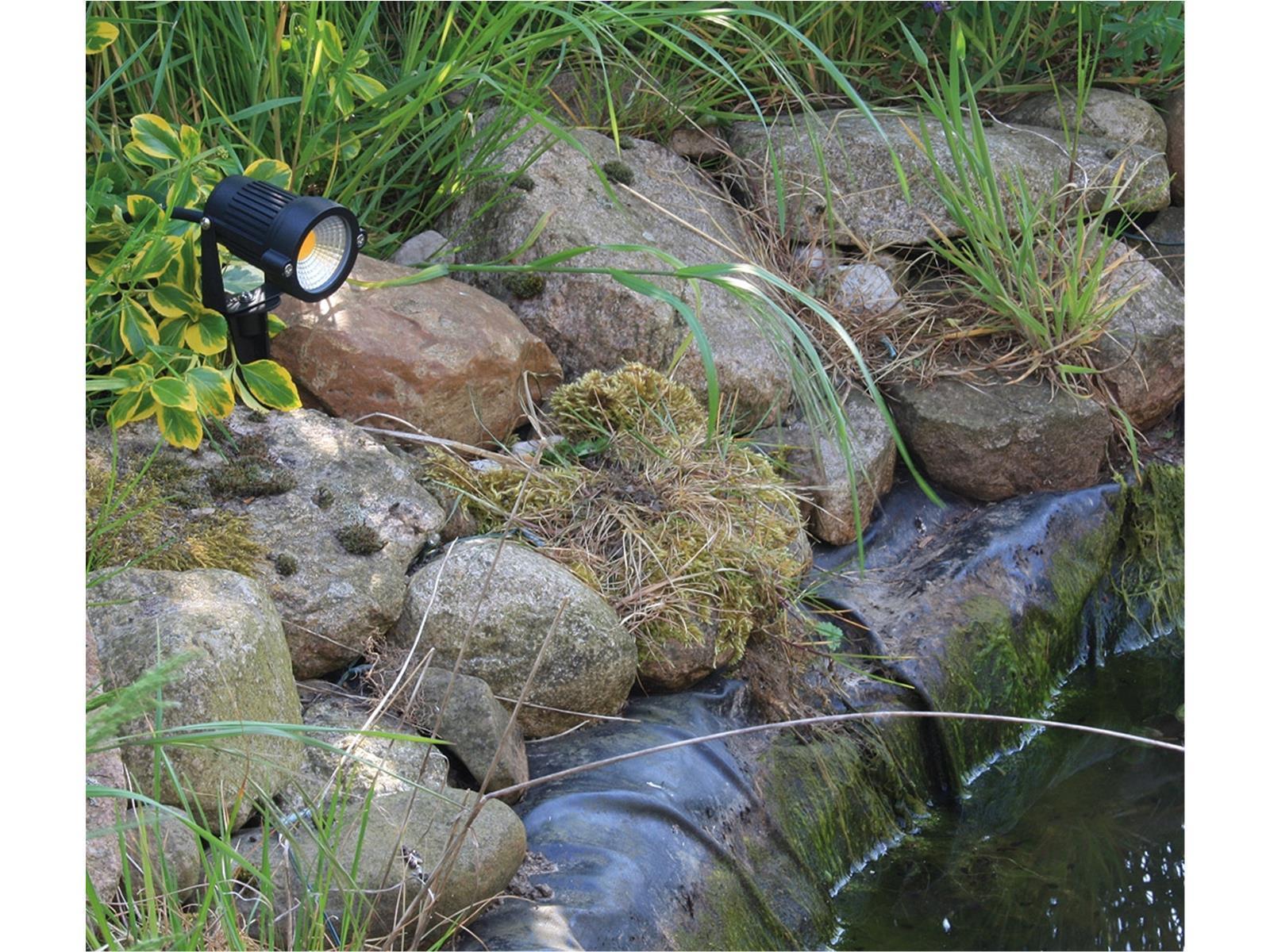 LED Gartenleuchte "CT-GS5" 5Watt, IP44230V, 1,5m Kabel+Erdspieß, warmweiß