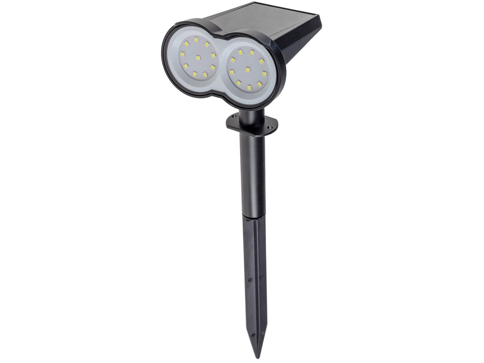 Gartenstrahler Solar mit Erdspieß, 80lm Dämmerungssensor, IP65
