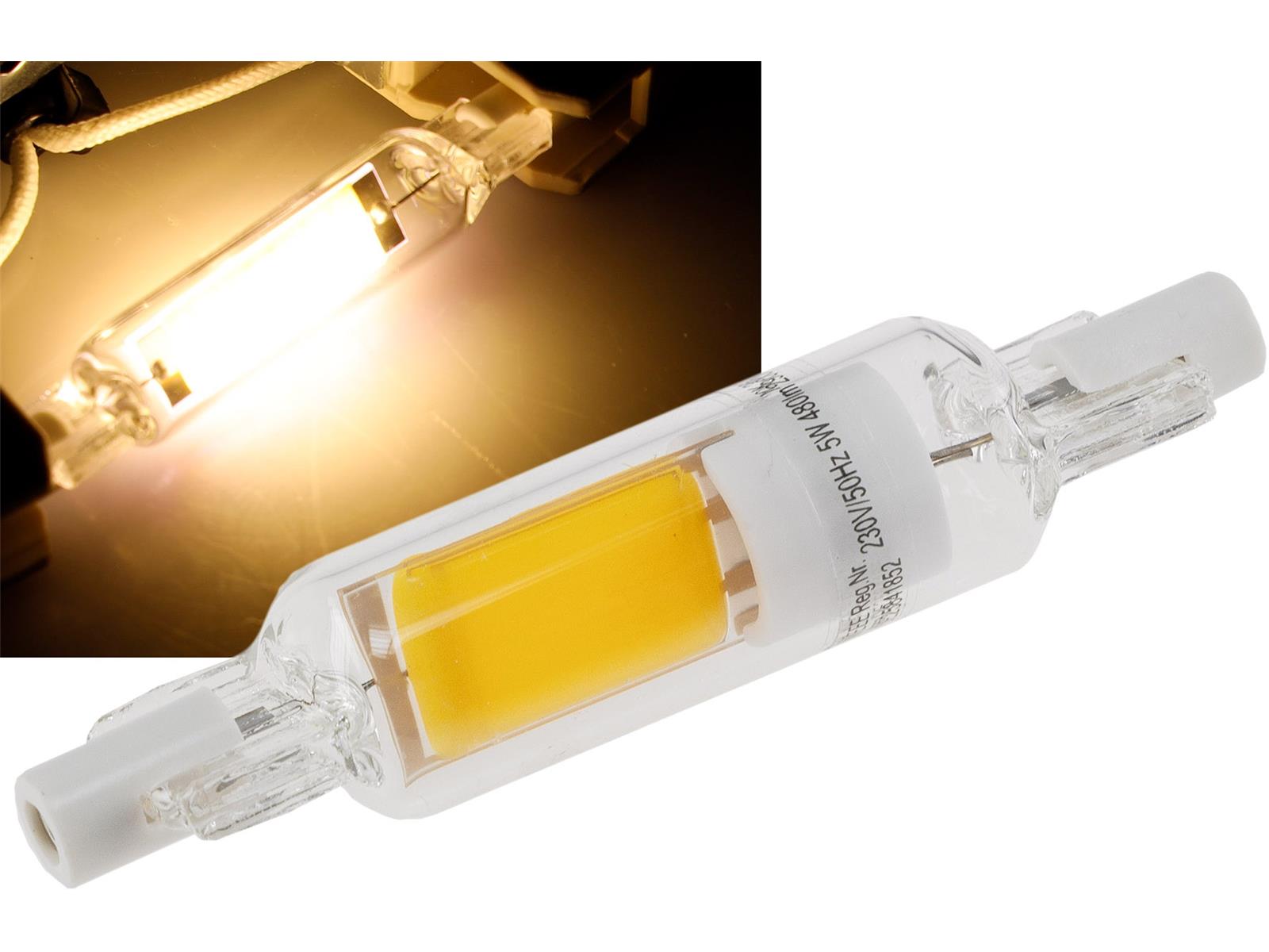 LED Strahler R7s "Glas RS78"360°, 480lm, 78mm, 2900k / warmweiß