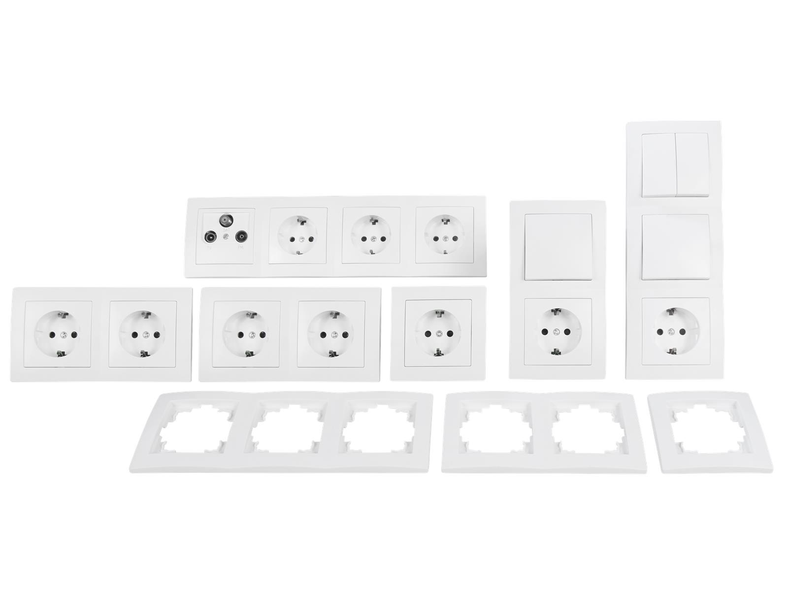 Schalter und Steckdosen Set McPower Flair ''Komfort'', 23-teilig, weiß