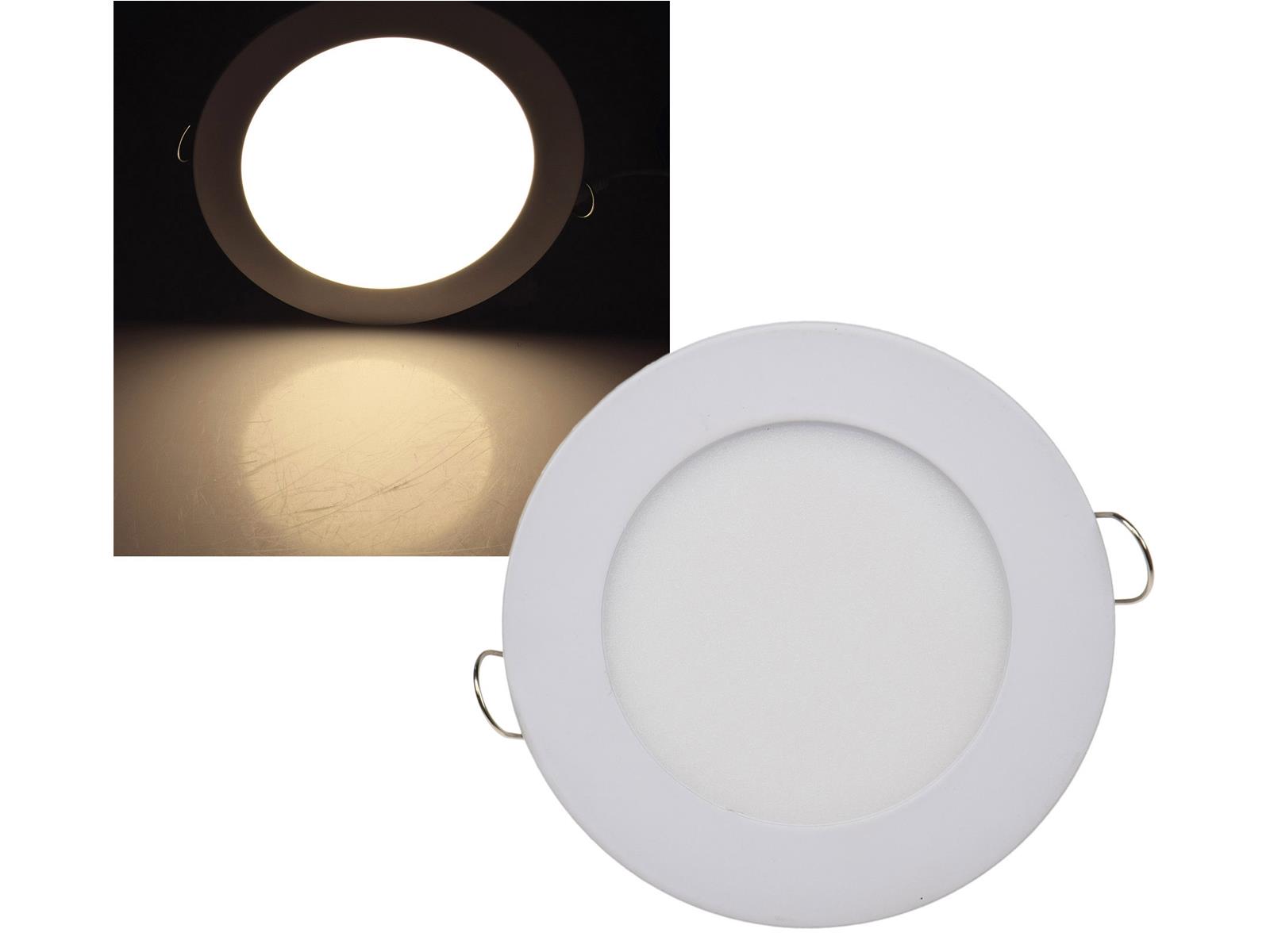 LED Licht-Panel "QCP-12R", Ø 12cm230V, 6W, 490 Lumen, 2900K / warmweiß