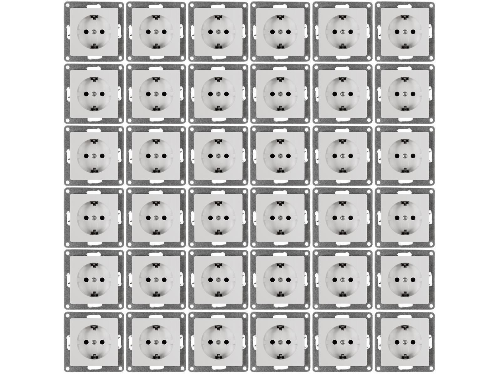 Schutzkontakt-Steckdose McPower ''Cup'' 250V~/16A, UP, Einsteckschutz, 36er-Pack