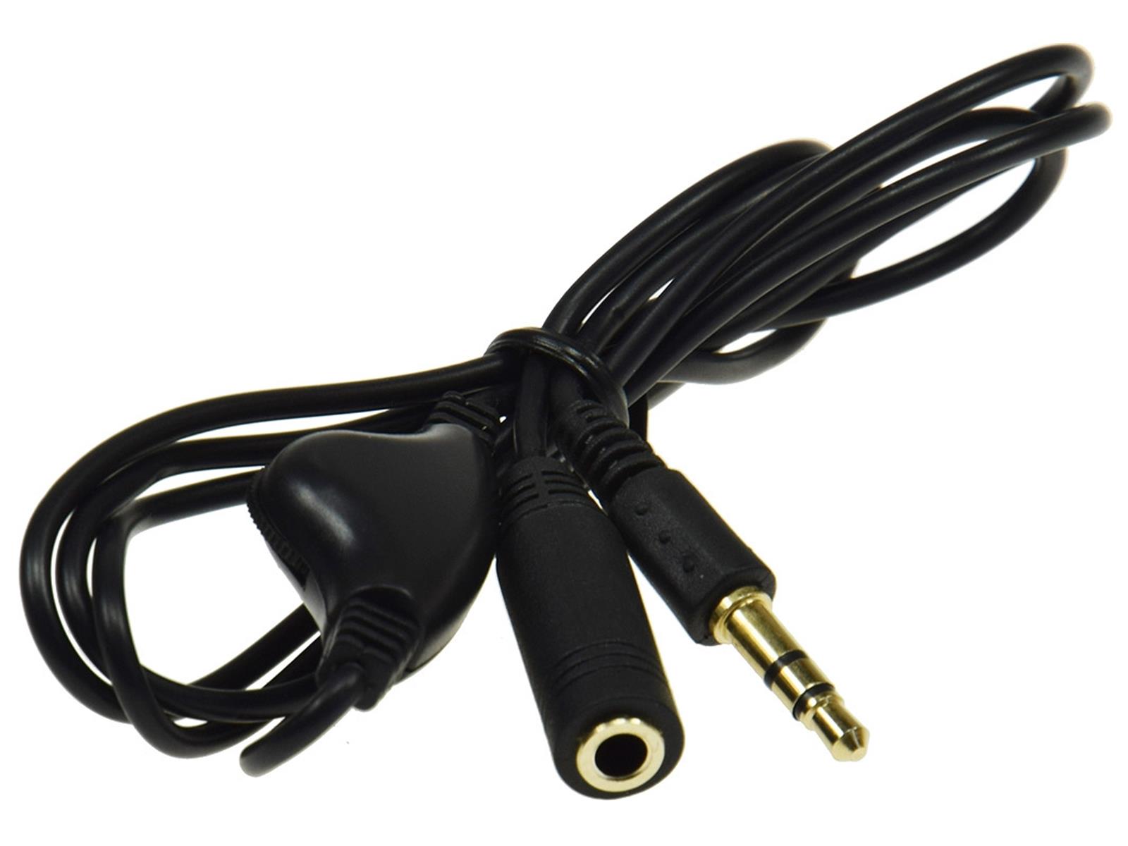 Kopfhörer-Verlängerungskabel 1mmit Lautstärke-Regler