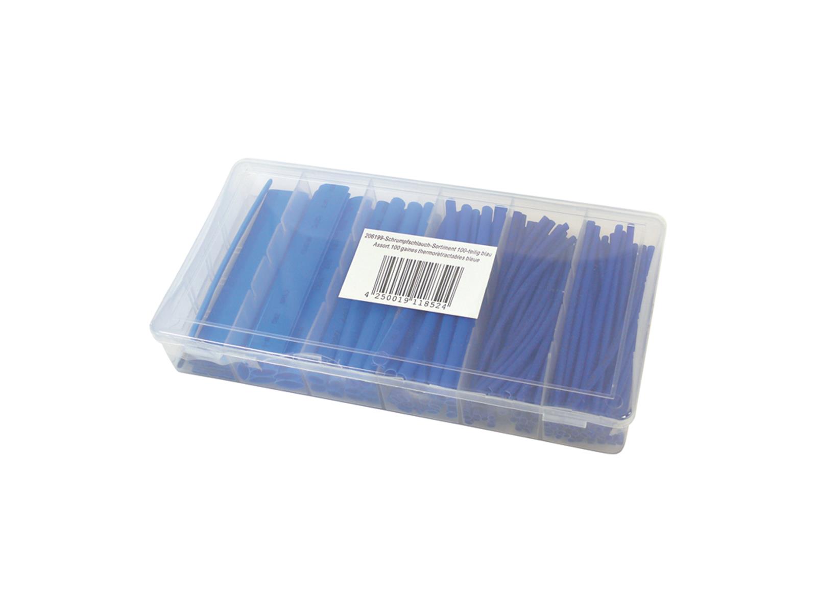 Schrumpfschlauch-Sortiment 100-teilig Blau, Box