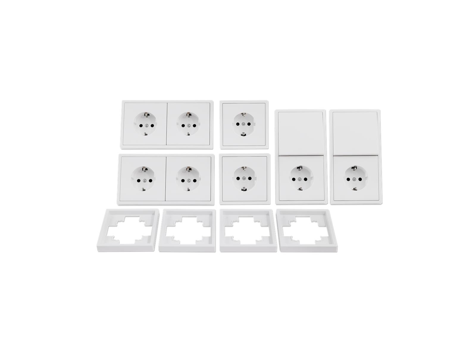 Schalter und Steckdosen Set McPower Shallow ''Standard'' 20-teilig, weiß