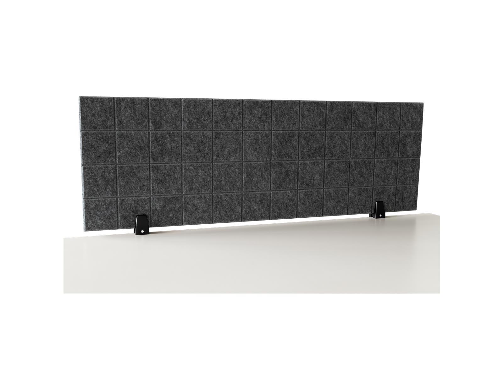 Trennwand-Set imstande, 1x Akustik-Trennwand 120x40cm grau, 1x Clip, schwarz,2er-Pack