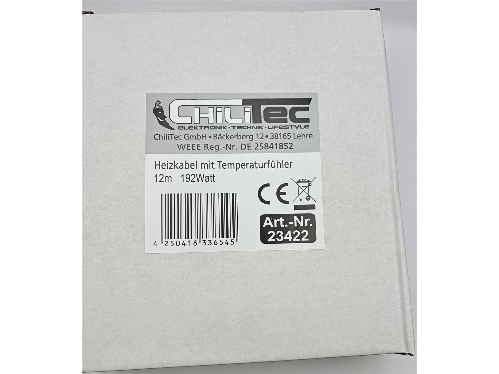 Heizkabel mit Temperaturfühler, 12m 192Watt, Frostschutz für Wasserleitungen