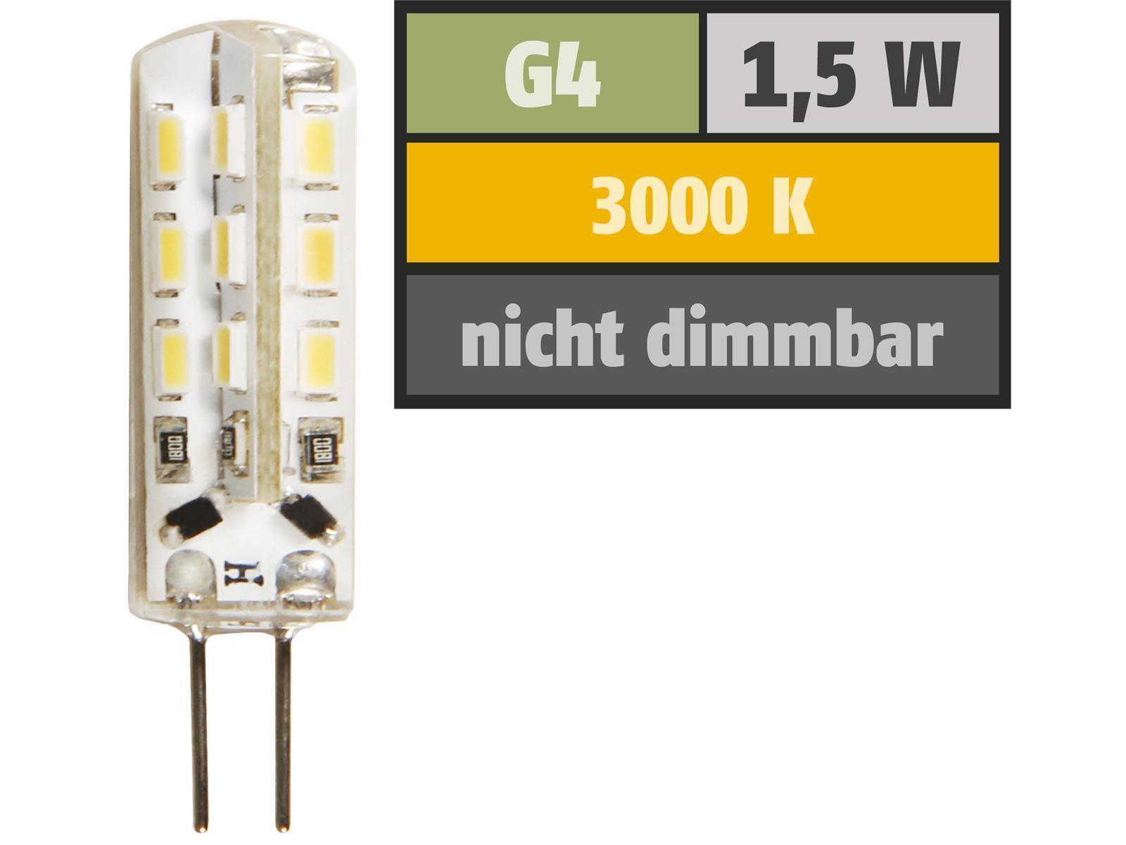 LED-Stiftsockellampe McShine ''Silicia'', G4, 1,5W, 120 lm, warmweiß