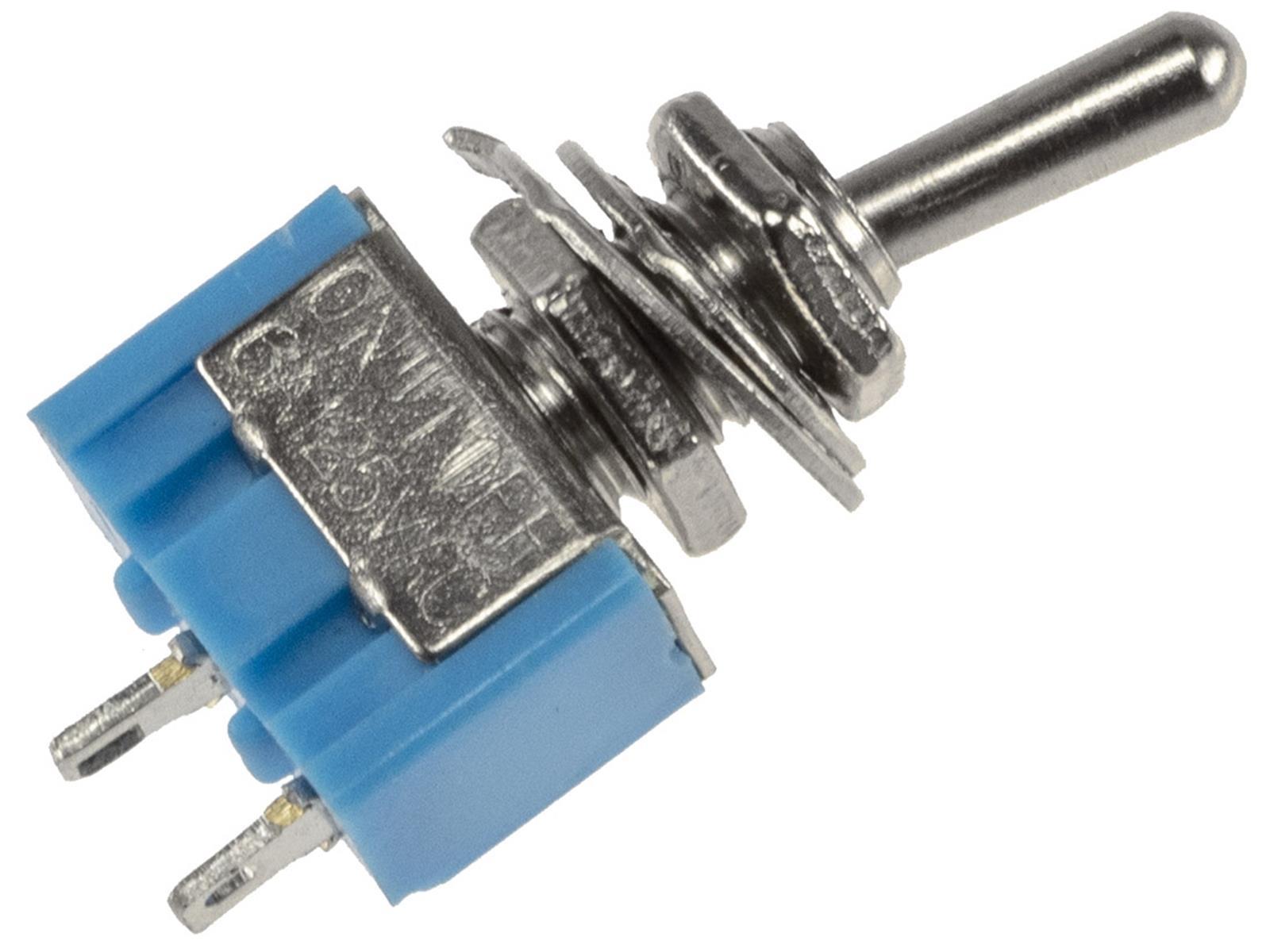 Miniatur Kippschalter 1x EIN/AUS12V/3A, Lötösen, 2-Pin, Gewinde Ø 6mm