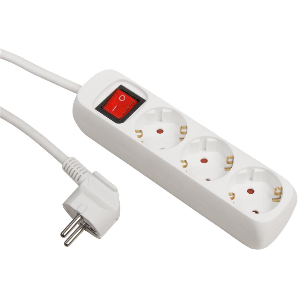 Steckdosenleiste McPower mit Schalter, 3-fach mit Einsteckschutz,1,5m Zuleitung