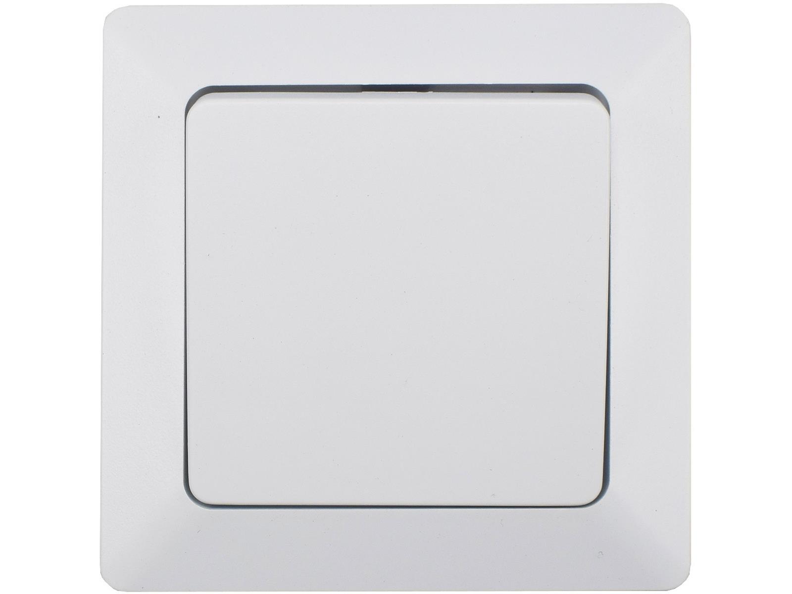 MILOS Taster, weiß matt0-250V~/ 10A, inkl. Rahmen, UP
