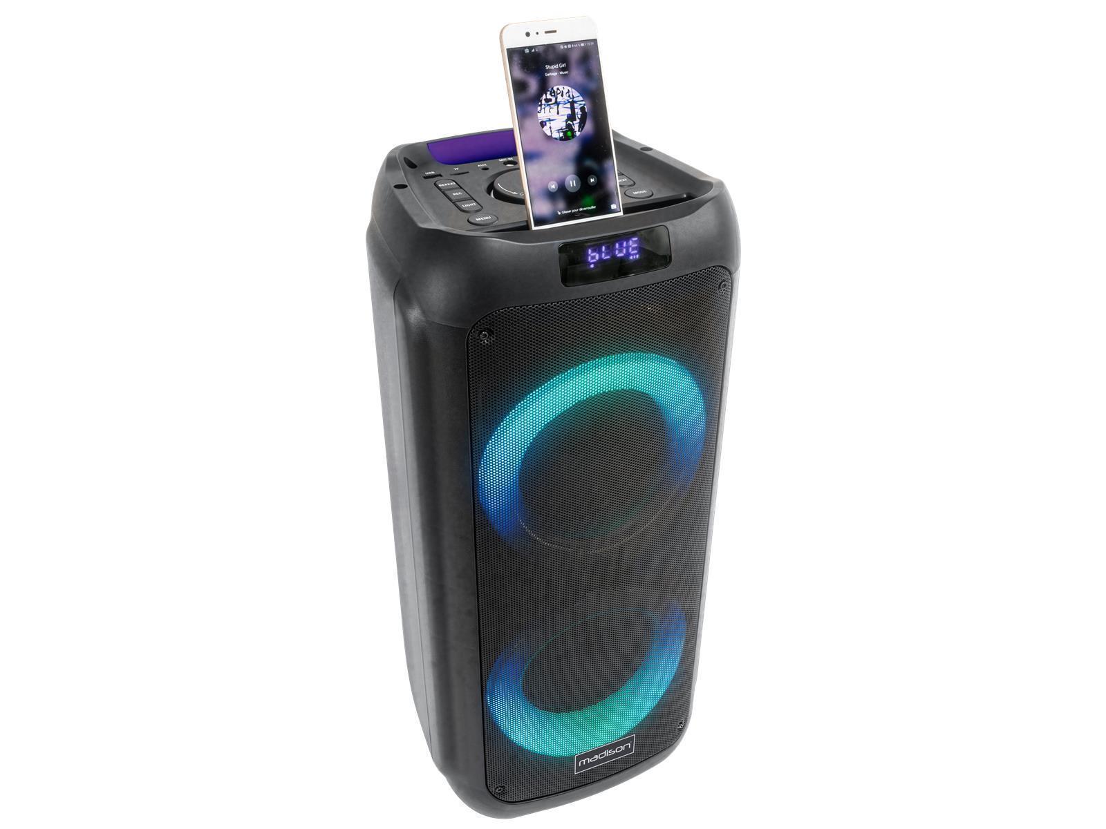 Mobile Beschallungsanlage ''MAD-ASTRAL300'', mit Lichteffekt, Bluetooth, AUX, USB