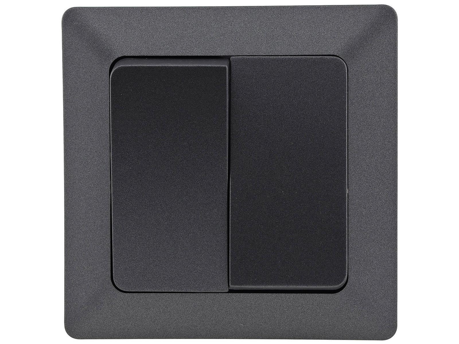 MILOS Serien Schalter 2-fach,250V 10A, inkl. Rahmen, UP, anthrazit