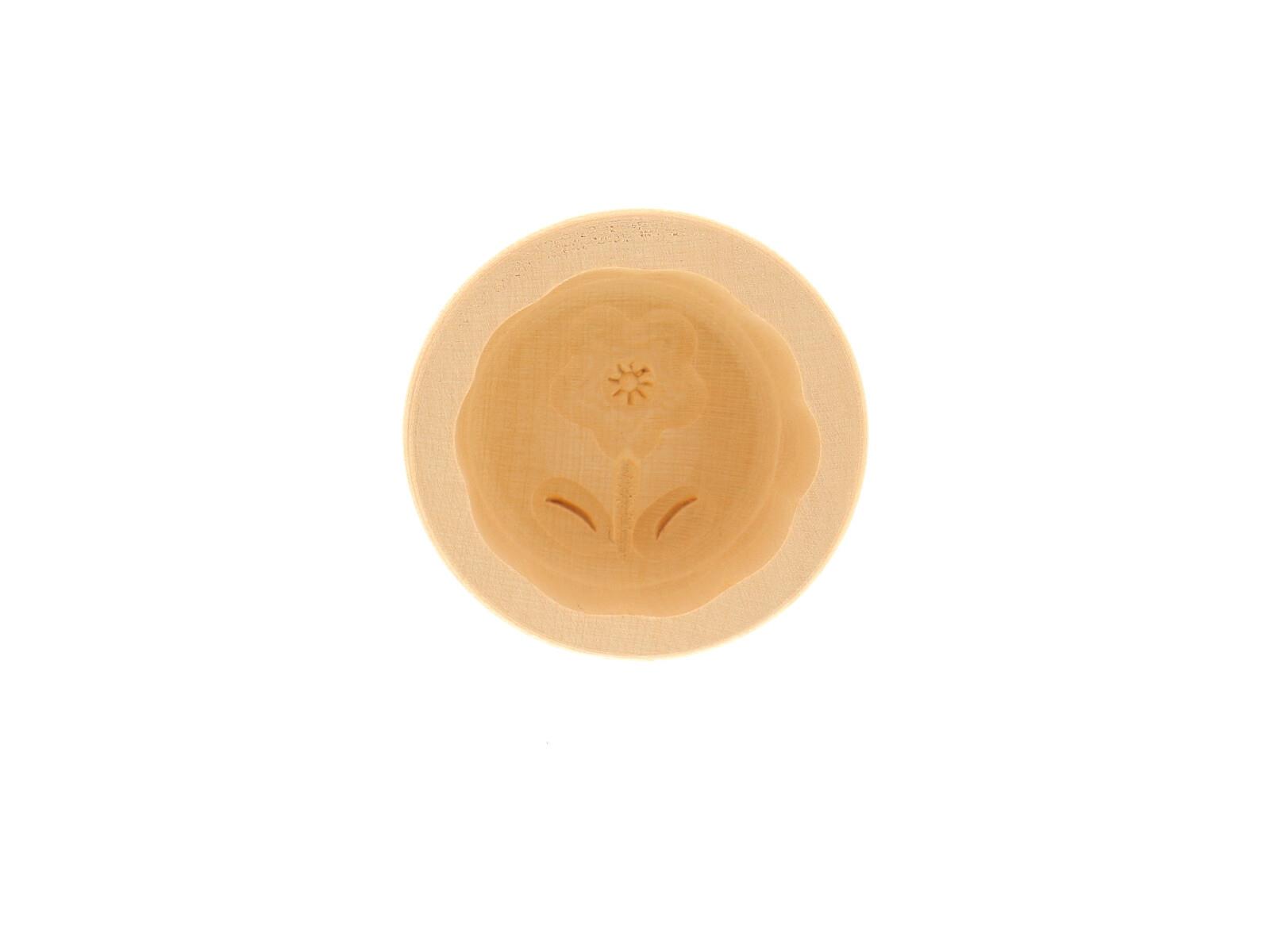 Butterform, rund, 15 Gramm, Blume A aus Holz 6 cm